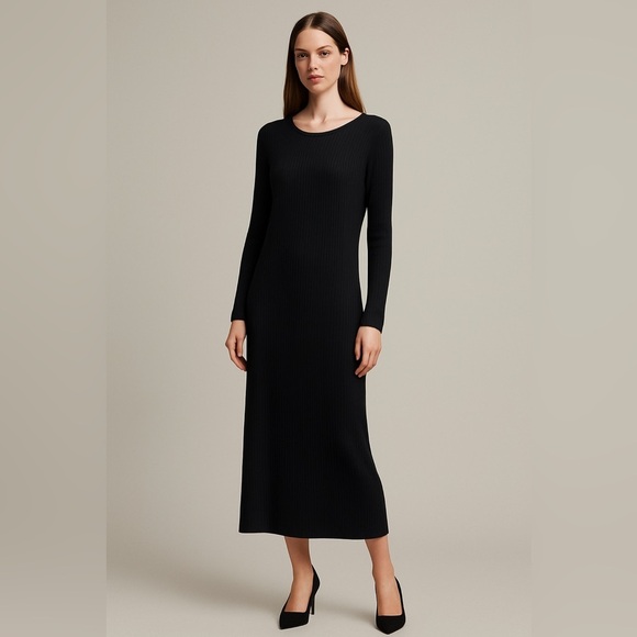 🖤🖤Uniqlo Black Long Sleeve Maxi Dress - Size M 🖤🖤 - Picture 1 of 10